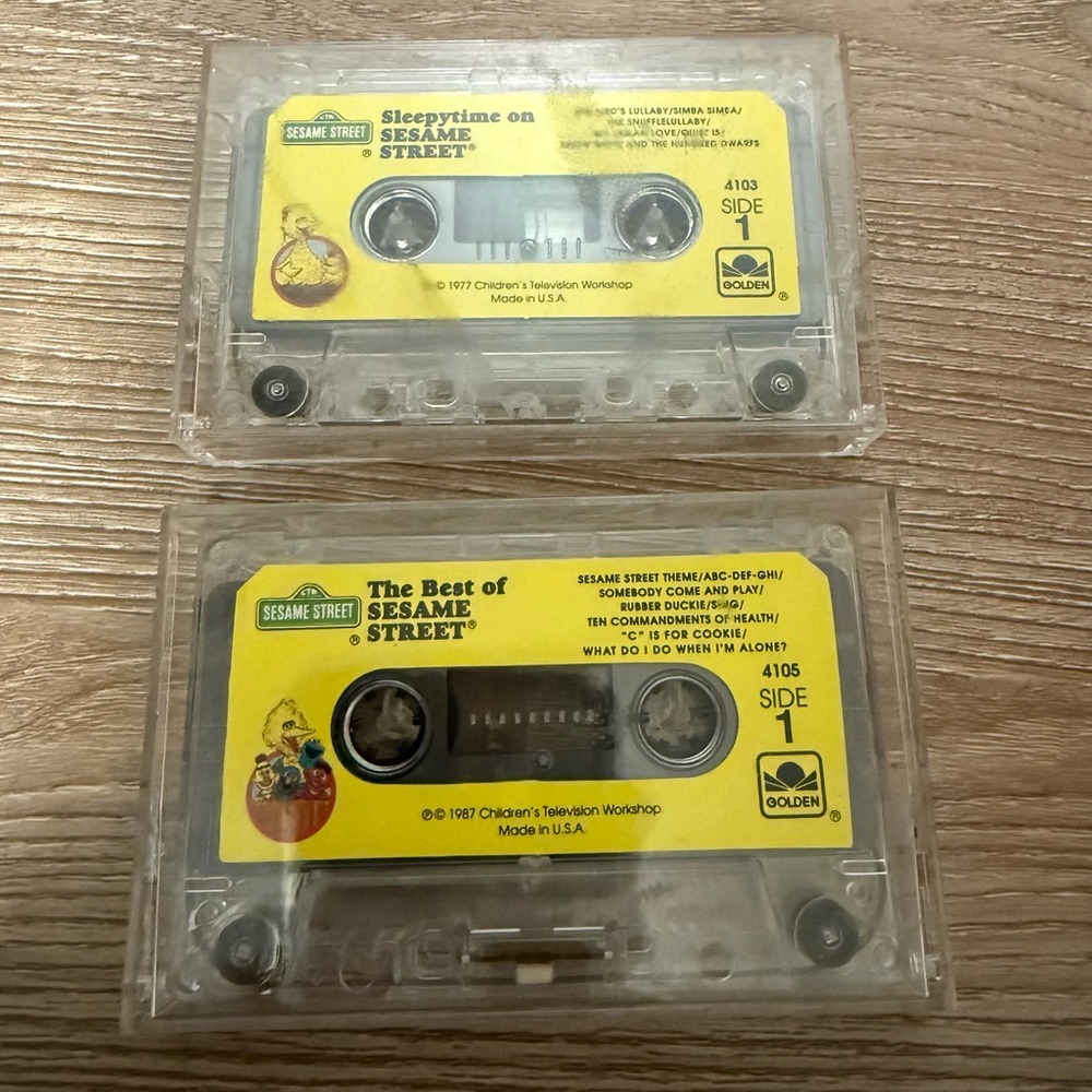Vintage Sesame Street Yellow Cassette Collection Bundle 1980s